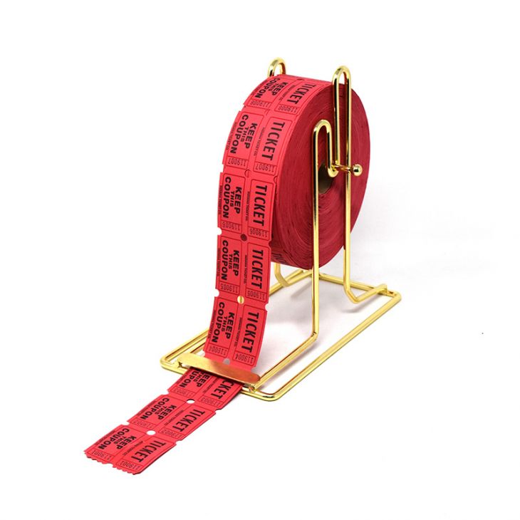 Ticket Dispenser: Brass-Plated, Holds Single or Double Rolls main image